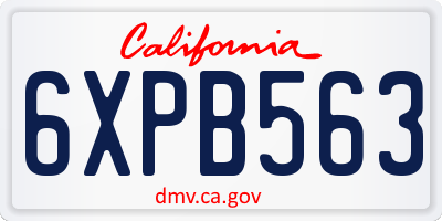 CA license plate 6XPB563