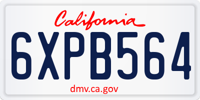 CA license plate 6XPB564