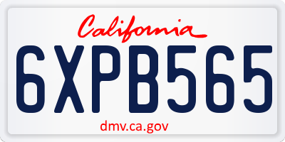 CA license plate 6XPB565