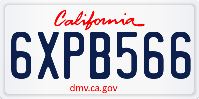 CA license plate 6XPB566