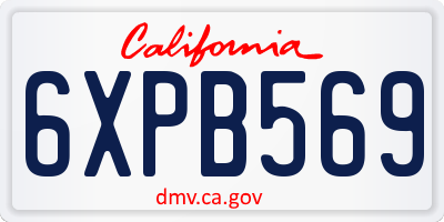 CA license plate 6XPB569