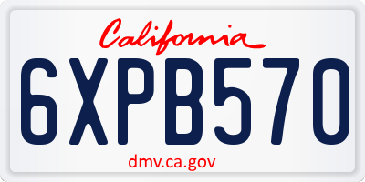 CA license plate 6XPB570