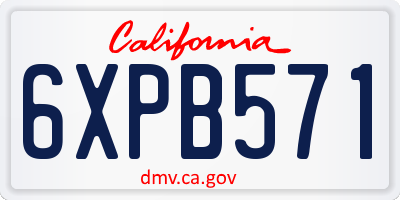 CA license plate 6XPB571