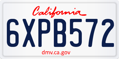 CA license plate 6XPB572