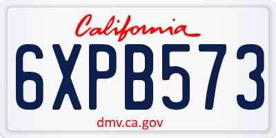 CA license plate 6XPB573