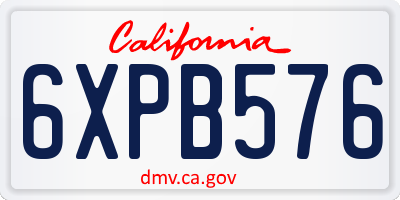 CA license plate 6XPB576