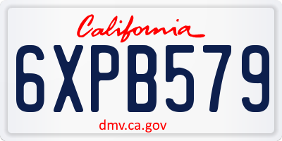 CA license plate 6XPB579