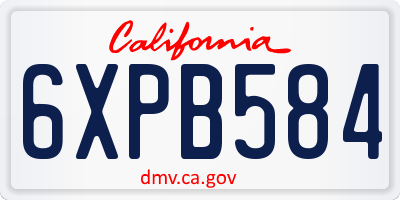 CA license plate 6XPB584