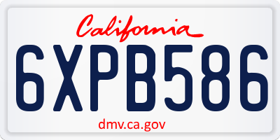 CA license plate 6XPB586