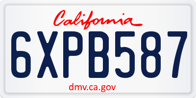 CA license plate 6XPB587