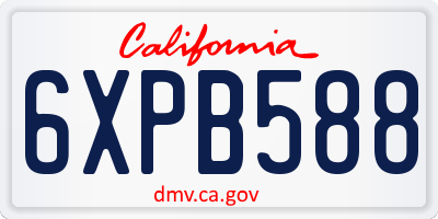 CA license plate 6XPB588