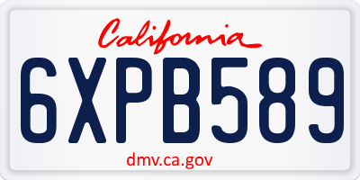 CA license plate 6XPB589