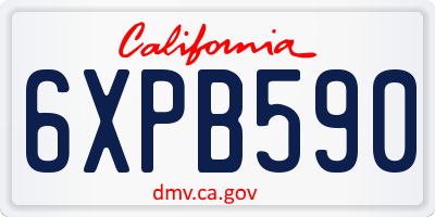 CA license plate 6XPB590
