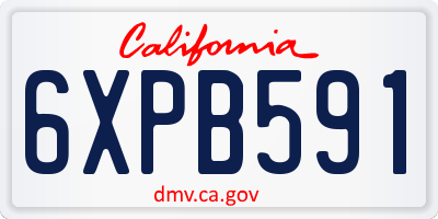 CA license plate 6XPB591