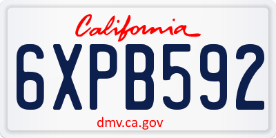 CA license plate 6XPB592