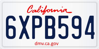 CA license plate 6XPB594
