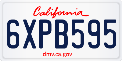 CA license plate 6XPB595