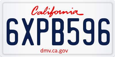 CA license plate 6XPB596