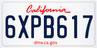 CA license plate 6XPB617