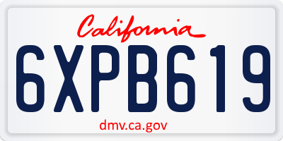 CA license plate 6XPB619