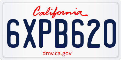 CA license plate 6XPB620