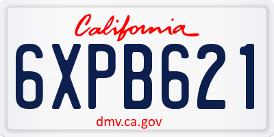 CA license plate 6XPB621