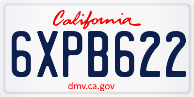CA license plate 6XPB622