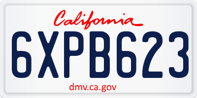 CA license plate 6XPB623