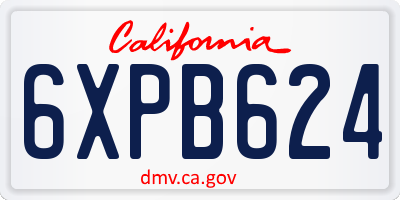 CA license plate 6XPB624