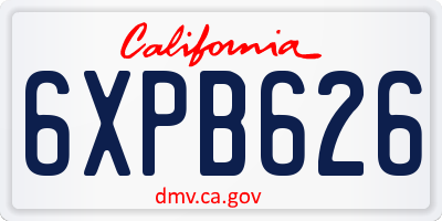 CA license plate 6XPB626