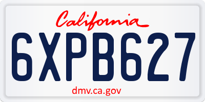 CA license plate 6XPB627