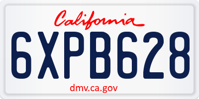 CA license plate 6XPB628
