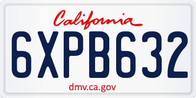 CA license plate 6XPB632