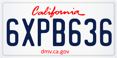 CA license plate 6XPB636