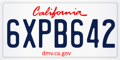 CA license plate 6XPB642