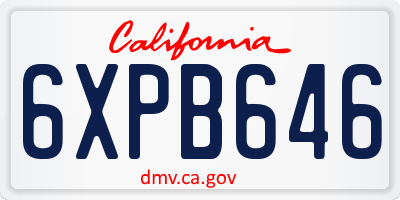 CA license plate 6XPB646