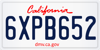 CA license plate 6XPB652