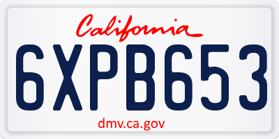 CA license plate 6XPB653