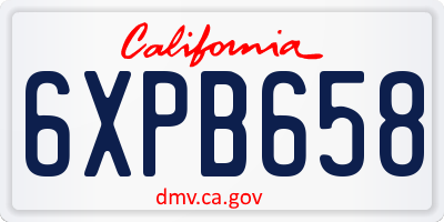 CA license plate 6XPB658