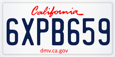 CA license plate 6XPB659