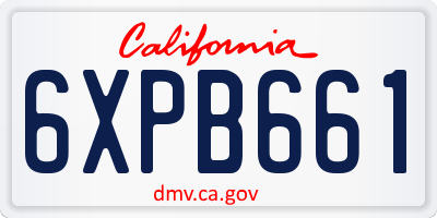 CA license plate 6XPB661