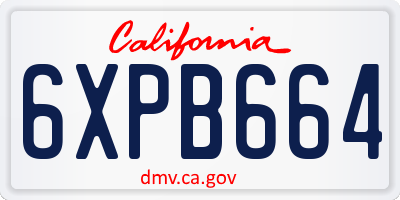 CA license plate 6XPB664