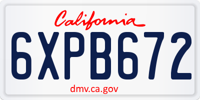 CA license plate 6XPB672