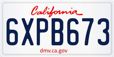 CA license plate 6XPB673
