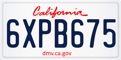 CA license plate 6XPB675