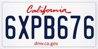 CA license plate 6XPB676