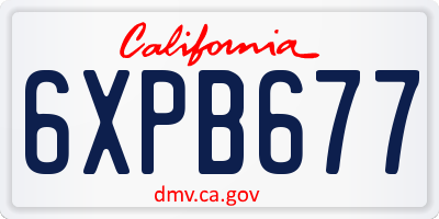 CA license plate 6XPB677