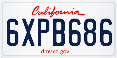 CA license plate 6XPB686