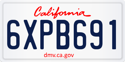 CA license plate 6XPB691