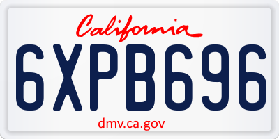 CA license plate 6XPB696